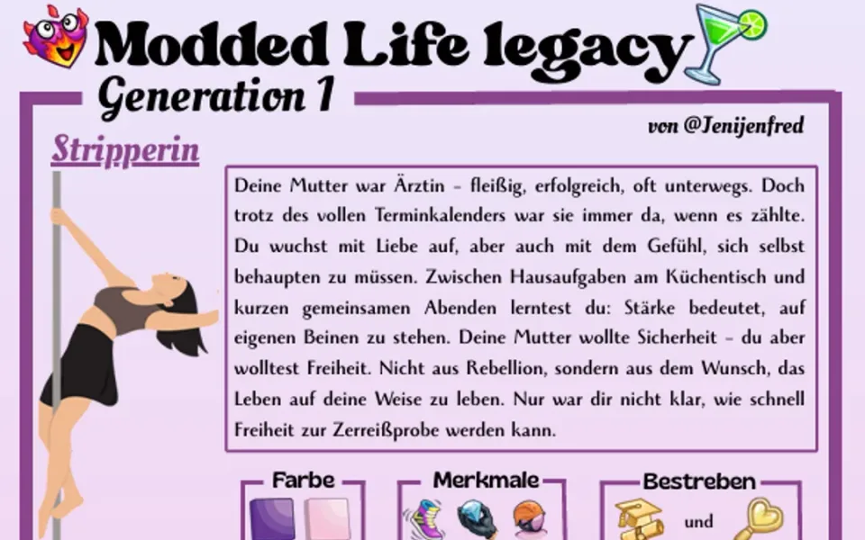 Titelgrafik der Sims 4 Legacy Challenge Modded Life