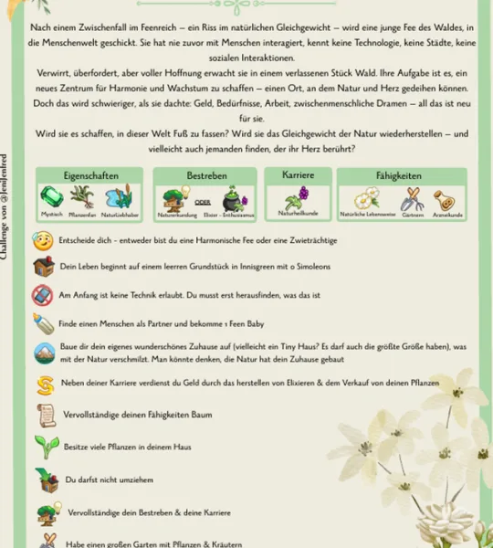 Vollständige Regelgrafik der Challenge Zauber der Natur